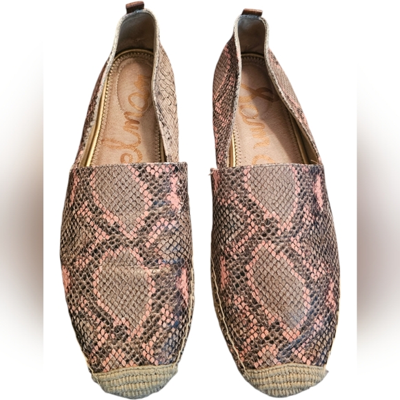 Sam Edelman Khloe | 🍑 Peach Nude | Snake Print | Slip-On Espadrille | Size: 12M - Picture 7 of 16